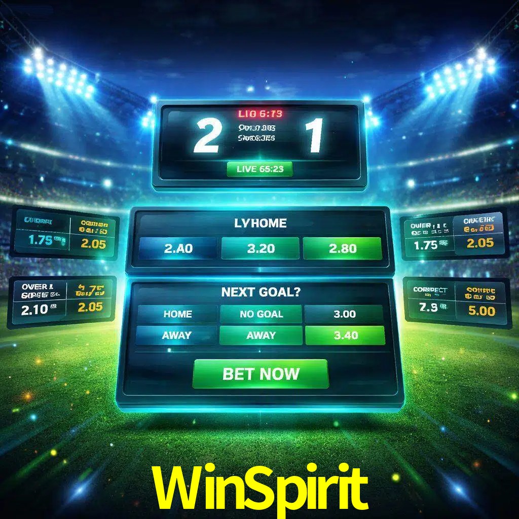 Vista de apuestas en vivo WinSpirit durante un partido en curso