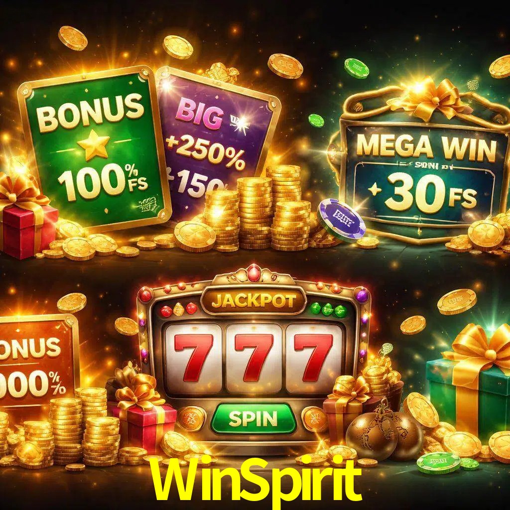 Tipos de bonos WinSpirit incluyendo recompensas de bienvenida y promociones continuas