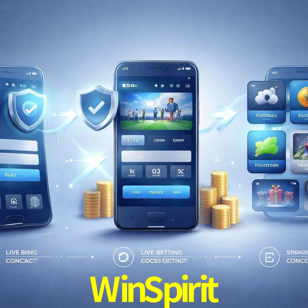 Pasos de acceso a la app WinSpirit en pantalla de teléfono móvil